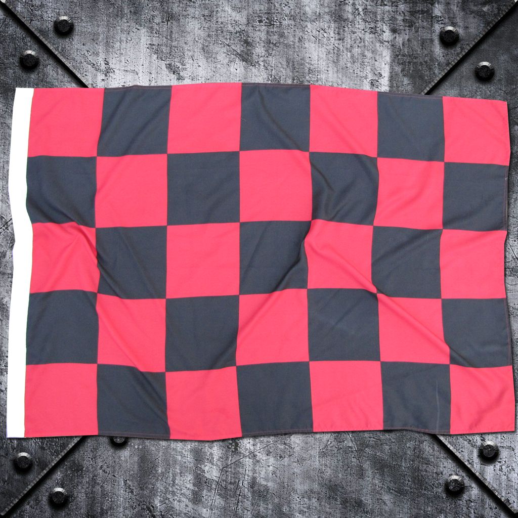 Fahne Karomuster  rot/schwarz