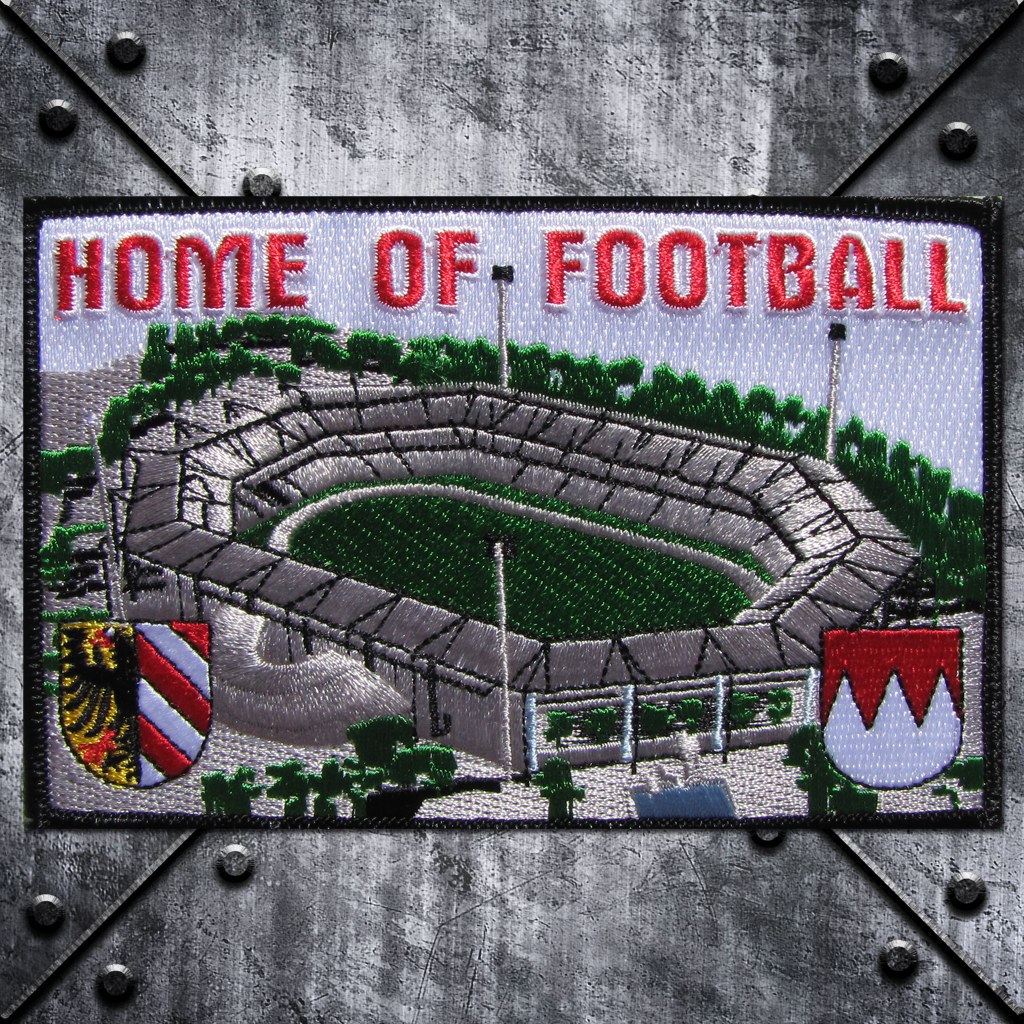 Aufnäher 'Home of Football' Stadion