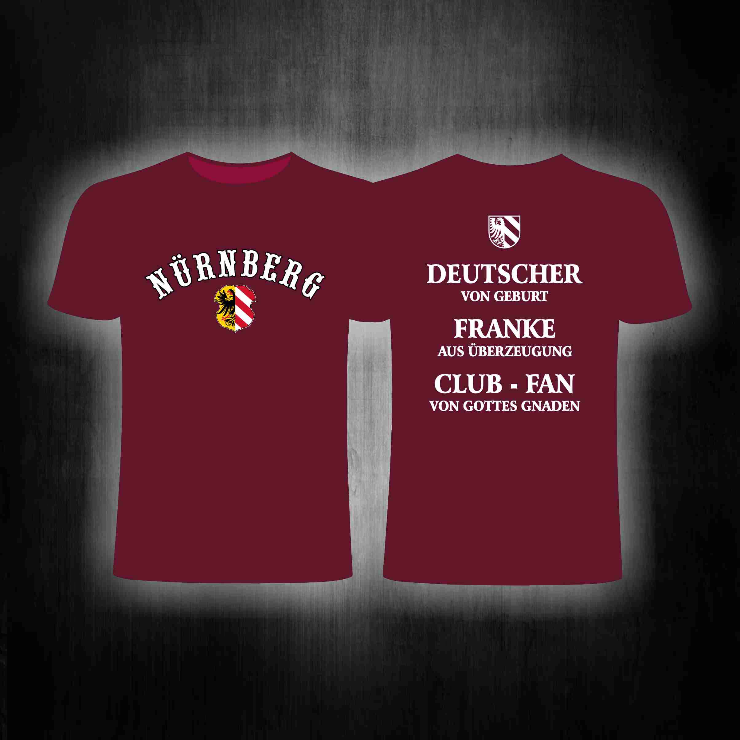 T-Shirt beidseitig bedruckt  'Nürnberg - Nordkurve' Deutscher v
