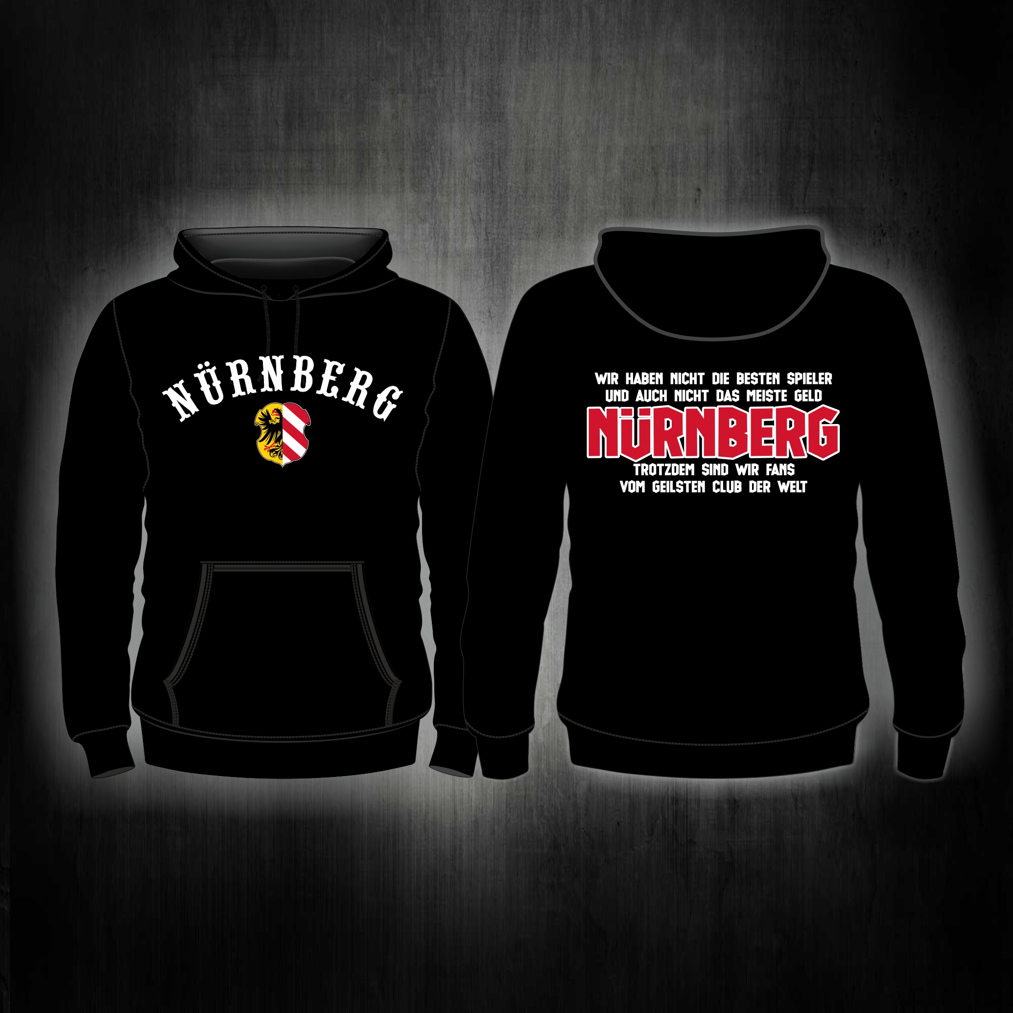 Kapuzensweat Shirt beidseitg bedruckt  Wir haben nicht die beste