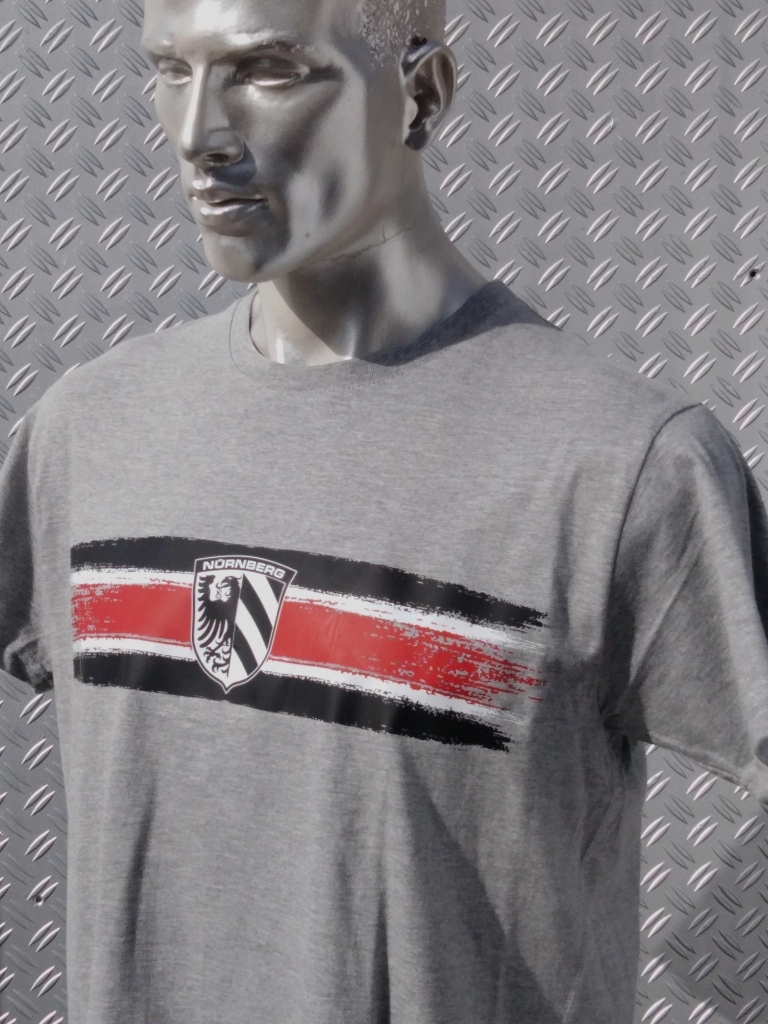 T-Shirt einseitig bedruckt  Streifen Stadtwappen grau meliert