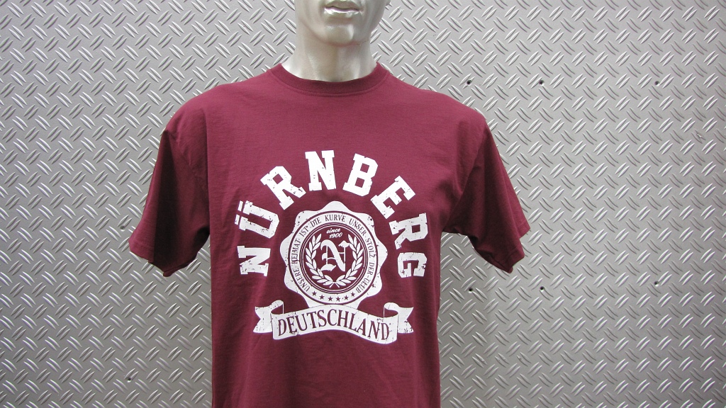 T-Shirt einseitig bedruckt College Style vintage weinrot